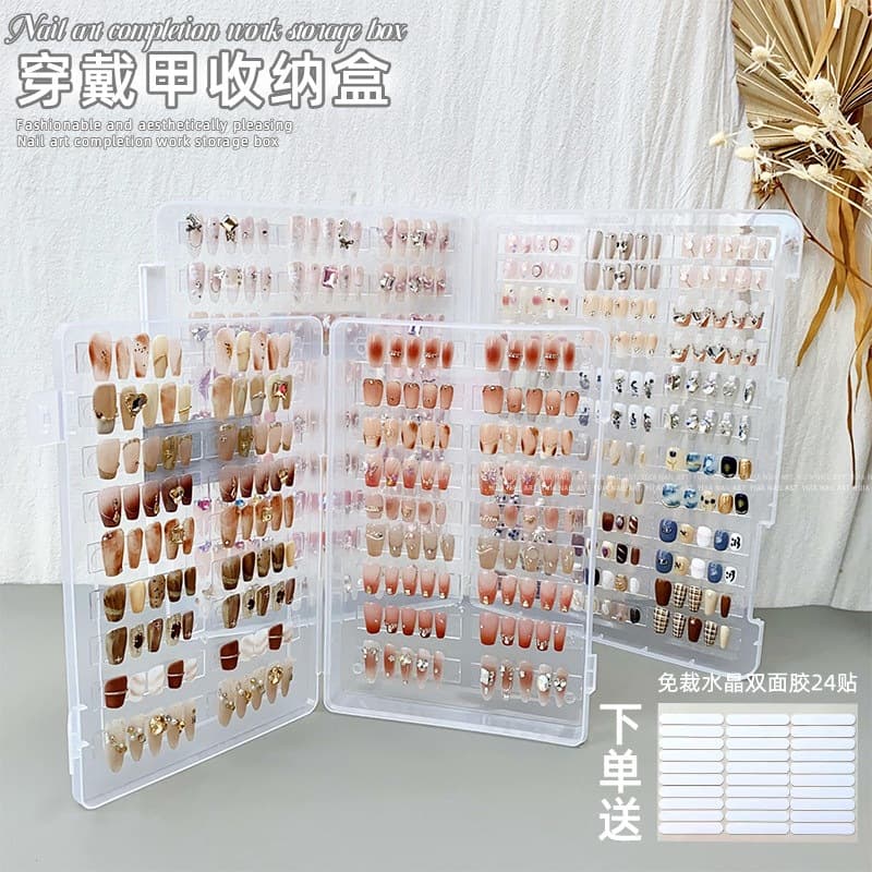 Manicure wear nail storage box transparent dust-proof plate-making handmade work style arrangement display color card book