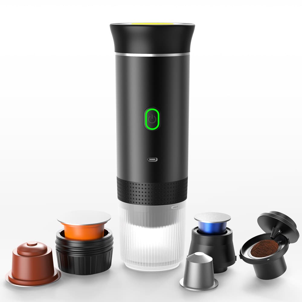 Cross-border Portable Capsule Coffee Machine Fully Automatic Unlimited Heating Outdoor Car Use Home Italian American Pump Pressure Type