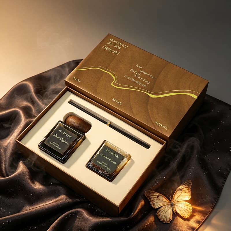 Factory Custom Vintage Aromatherapy Essential Oil Gift Box Set Premium Scented Candle Decoration Home Fragrance Gift for Men