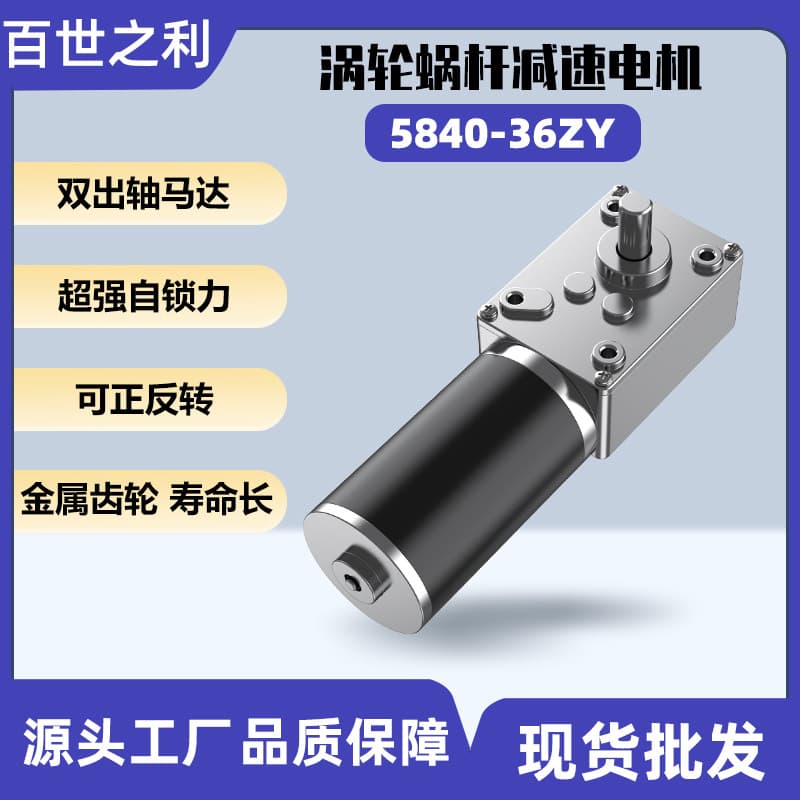 5840-36ZY DC Geared Motor Worm Gear 24V High Torque for Curtains Smart Clothes Dryer Claw Machine