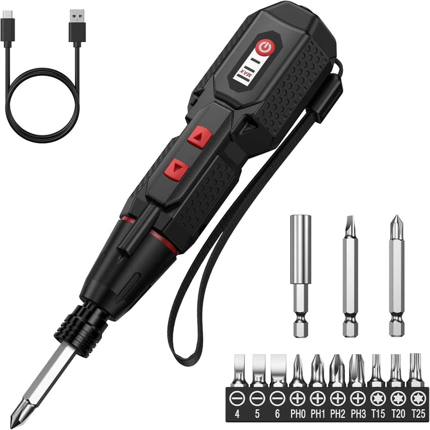 Upgraded 4.2V Electric Cordless Screwdriver, Rechargeable Screwdriver Set with 13 Bits