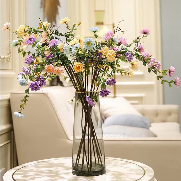 Hand-feel silk flower simulation dry flower daisy chrysanthemum gerbera fake flower arrangement wedding floral decoration high simulation