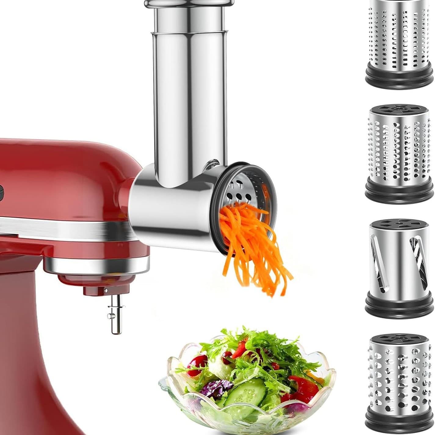 New Cross-border KitchenAid Vegetable Cutting Accessories Stainless Steel Slicing and Shredding KitchenAid Food Processor Cheese Grater Attachment
