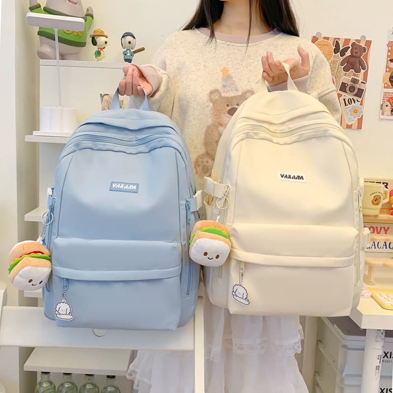 Japanese Campus Simple Versatile Backpack for Women, Light and Fresh Student Large Capacity School Bag Travel Fashion Backpack