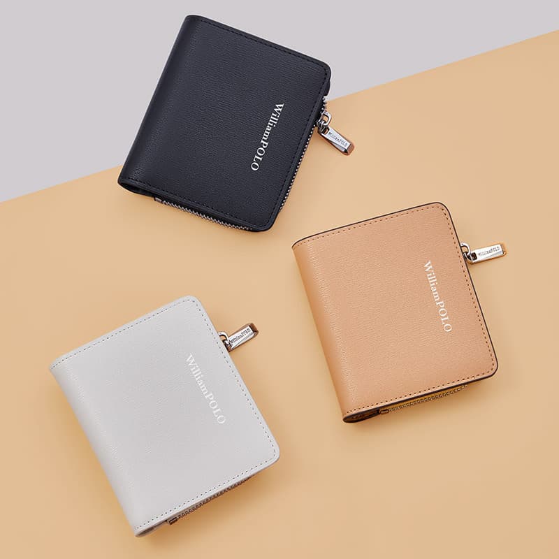 Mini Fashionable Short Genuine Leather Wallet for Women Pauline King Stylish Compact Money Clip Card Holder Simple Design