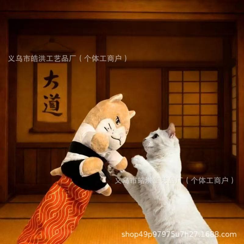 Cross-Border Cat Karate Kitty Puppet Interactive Cat Boxing and Arm Wrestling Toy with Arm Protectors