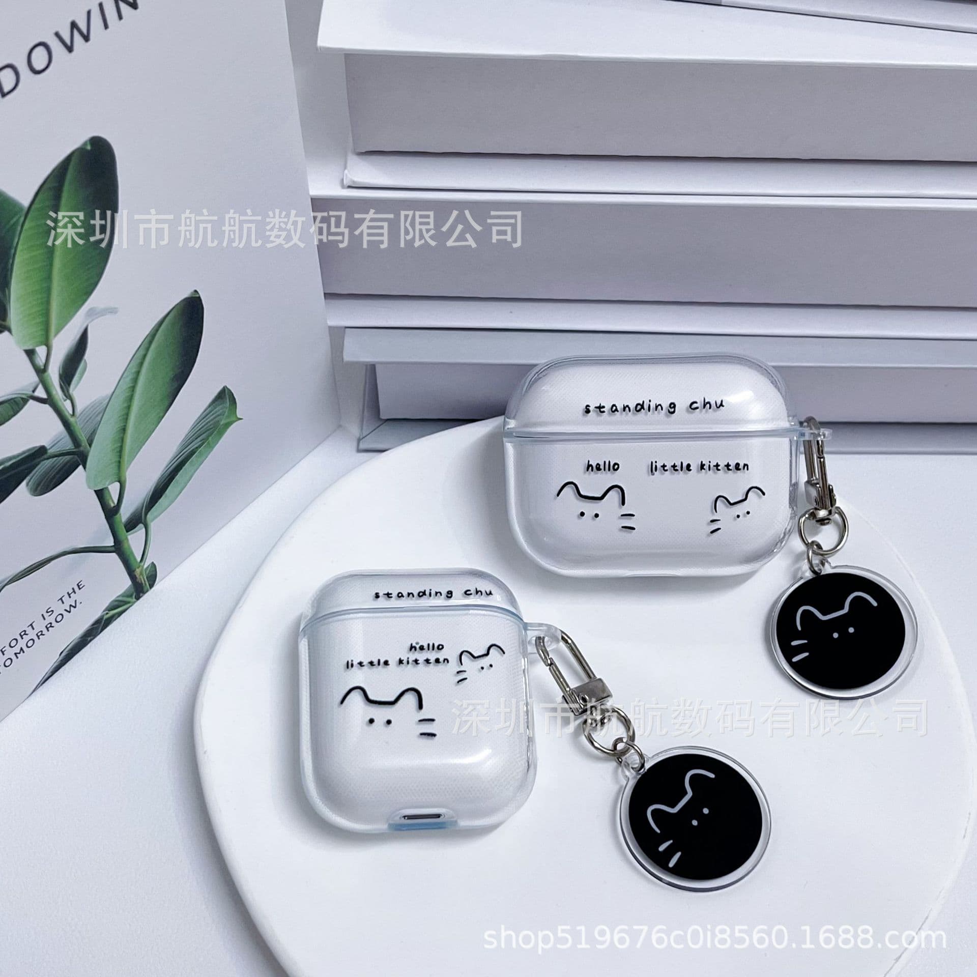 Kitten is suitable for airpodspro2 protective case Apple 3rd generation wireless earphone case pro transparent earphone case