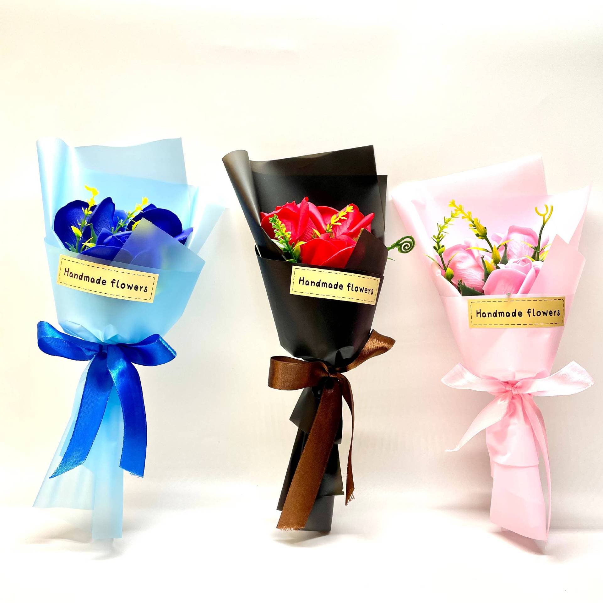 Teacher's Day Gift Three Bouquets Soap Flower Gift Rose Present for Teachers Carnation