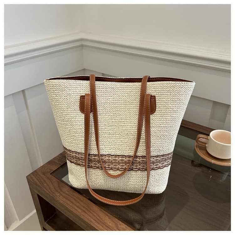 2025 New Women's Tote Bag Large Capacity Woven Bag Crossbody Casual Handbag Shoulder Bag