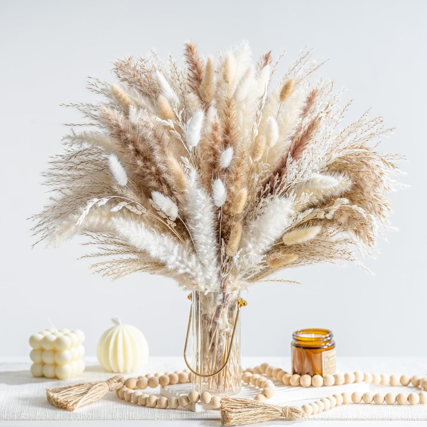 Yunnan Supplies Rabbit Tail Grass, Small Dried Reeds, and Pampas Bouquets for DIY Home Decoration