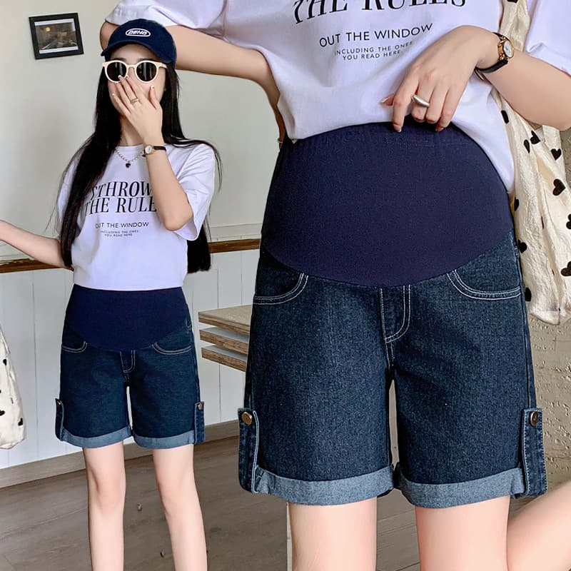 Maternity Shorts Summer Loose Denim Wide-Leg Pants White Casual Hot Pants Trendy Versatile High-Waist