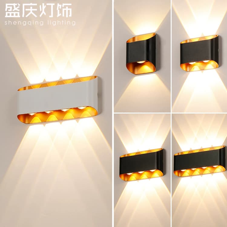 Outdoor indoor waterproof LED wall lamp bedroom bedside living room background atmosphere light aisle corridor courtyard wall lamp