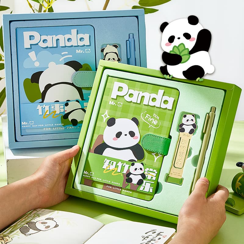 Juh Panda Journal Set - Premium Bookmark Gift Box for Birthdays, Practical Niche Gift for Friends