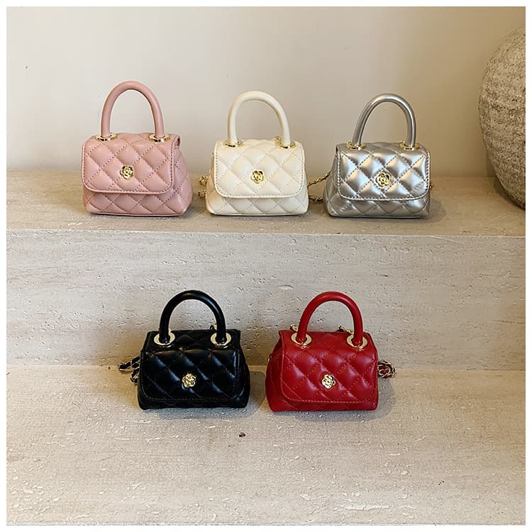 Diamond-Quilted Classic Mini Square Bag 2025 New Kids Handbag Top-Handle Lipstick Crossbody Bag