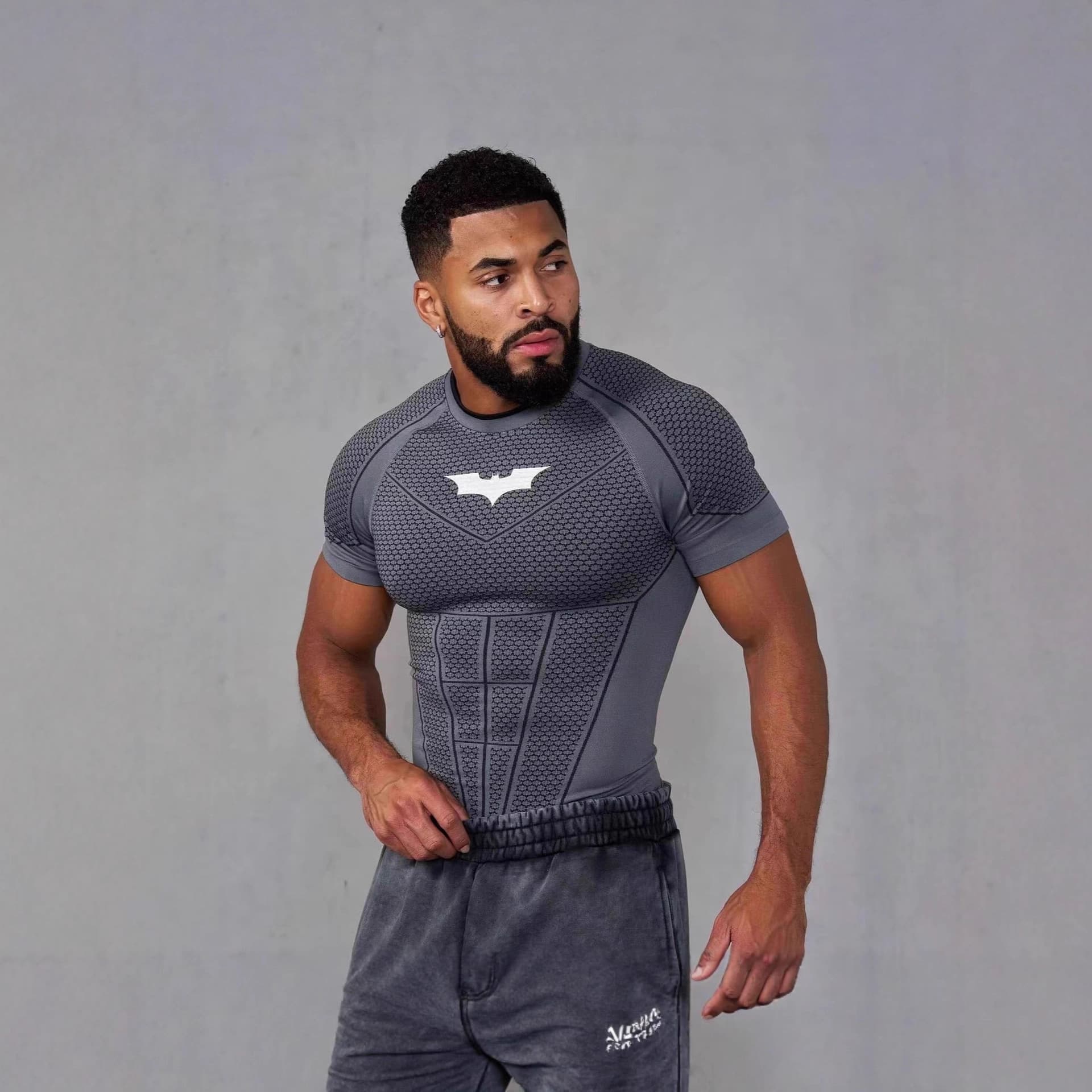 25T3D Printed Sports Fitness Short-Sleeved Quick-Drying Breathable Training Top Elastic Slim Fit T-Shirt Trendy Brand Short-Sleeved