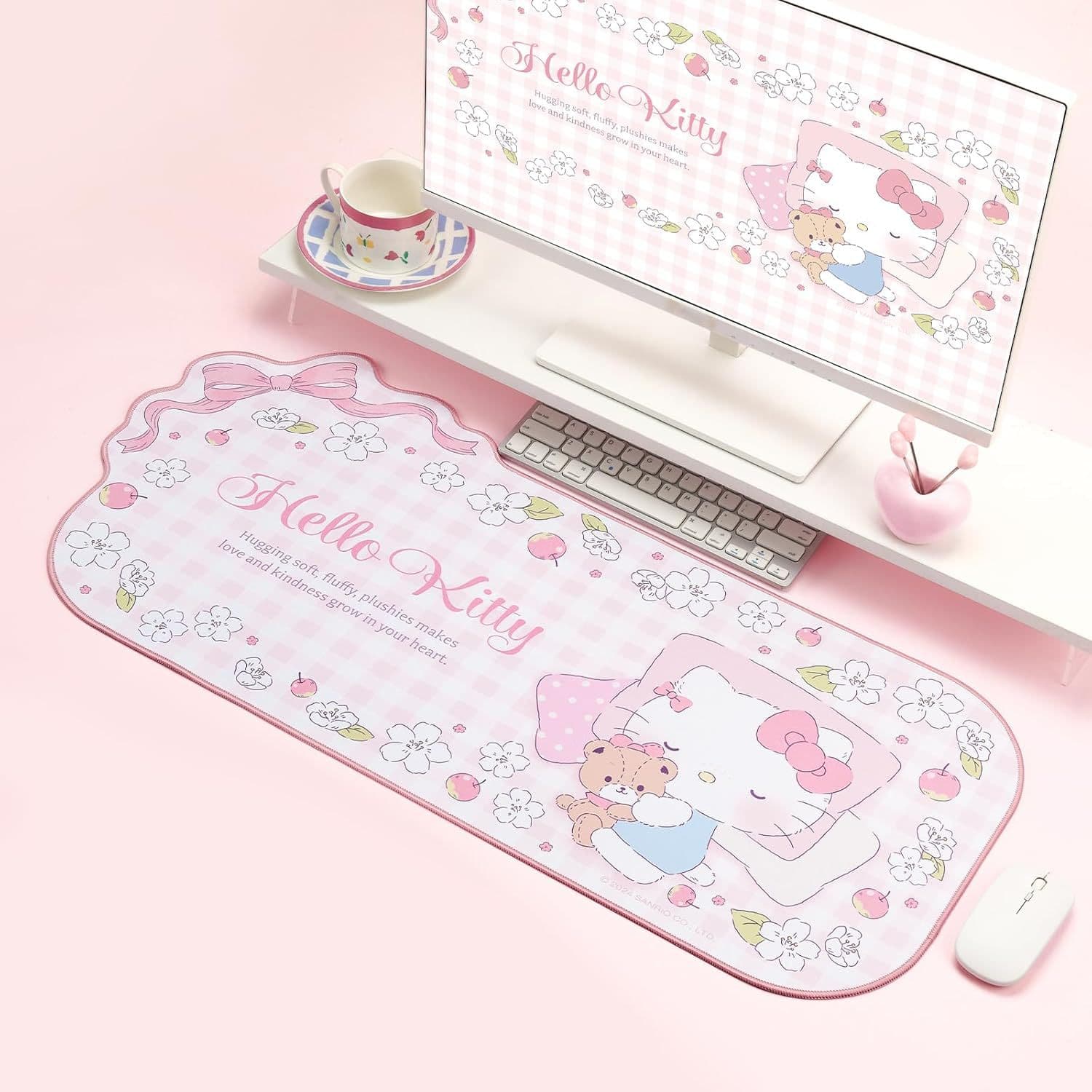 Cartoon Animation Hello Kitty Irregular Large Mouse Mat Diatom Mud Non-Slip Dirty Resistant Desk Mat Learning Desk Mat