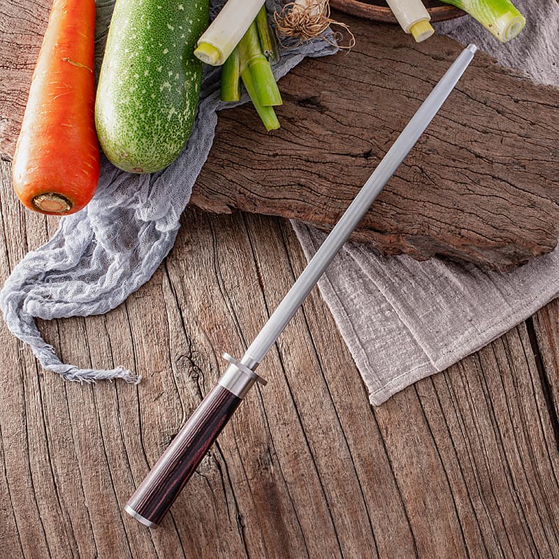 New Carbon Steel Sharpening Rod for Meat Cutting, Kitchen Knife Manual Sharpening Small Tool, Multi-Function Quick Sharpener