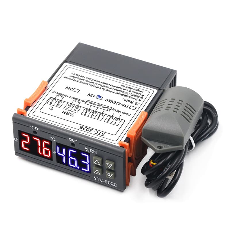 STC-3028 Intelligent Digital Display Temperature and Humidity Controller for Breeding and Incubation