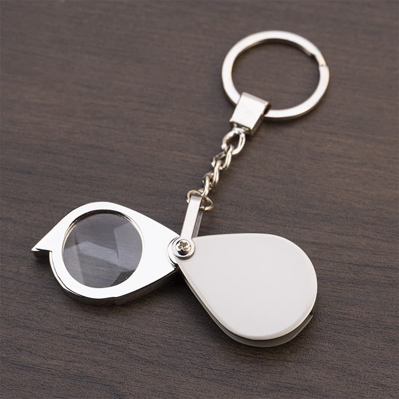 Sank High-Quality Metal Keychain Magnifier HD Glass 30x Portable Foldable Small Print Reading Wholesale