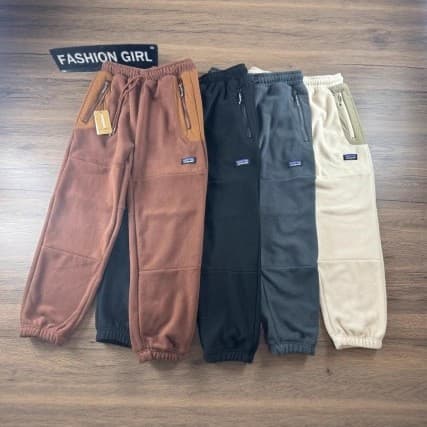 Cross-border Trade Pata Winter Outdoor Thermal Couple Trendy Versatile Fleece Patchwork Casual Sweatpants