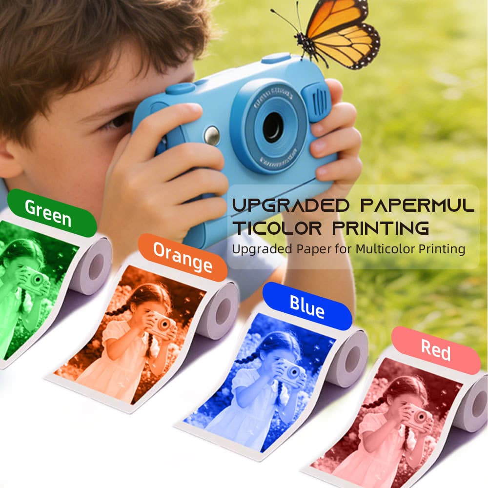 Children's Instant Print Camera with Color Photos, HD Dual Lens, Instant Imaging Toy Camera, Cross-Border Camera