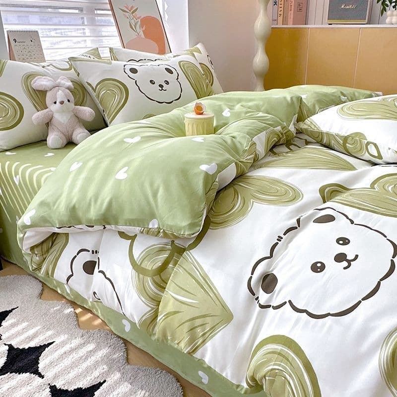 Thickened Bed Sheet Duvet Cover Set 4-Piece Double Bedding Set 3-Piece Ins Style Single Dormitory Duvet Cover