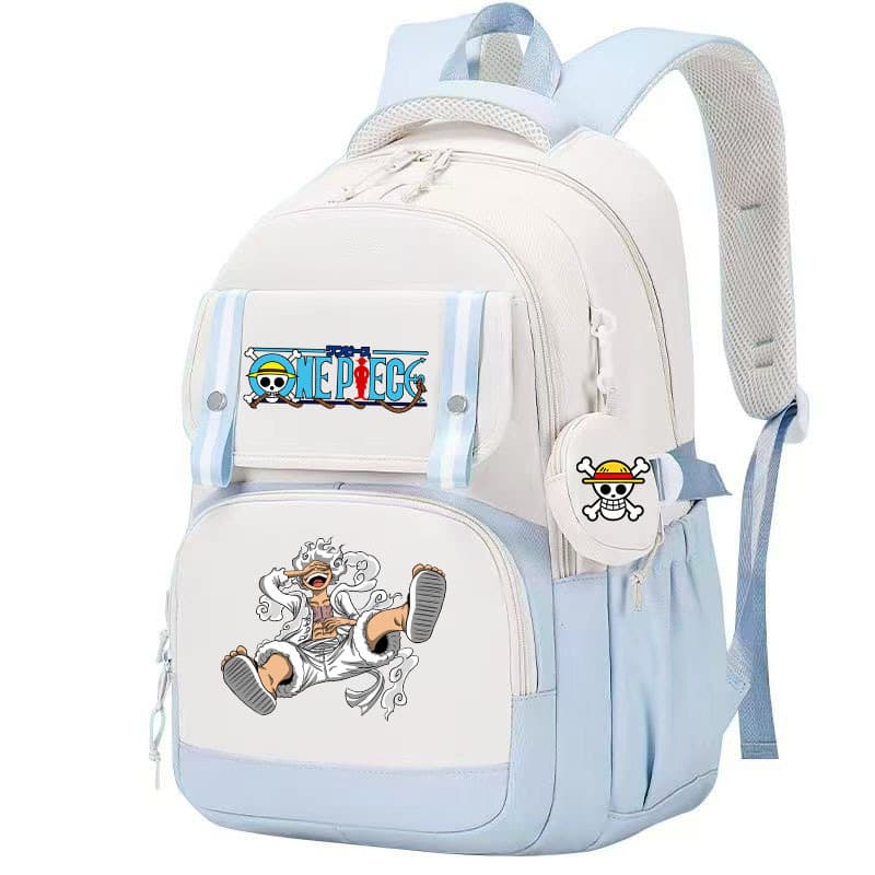 One Piece Anime Cartoon Print Youth Student School Bag Large Capacity Travel Bag Men's and Women's Backpack
