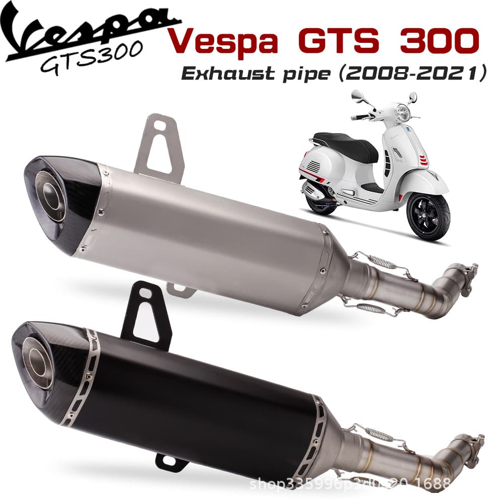 Suitable for Vespa Vespa GTS 300 middle section and rear section Scorpio exhaust pipe GTS modification 08-21 model