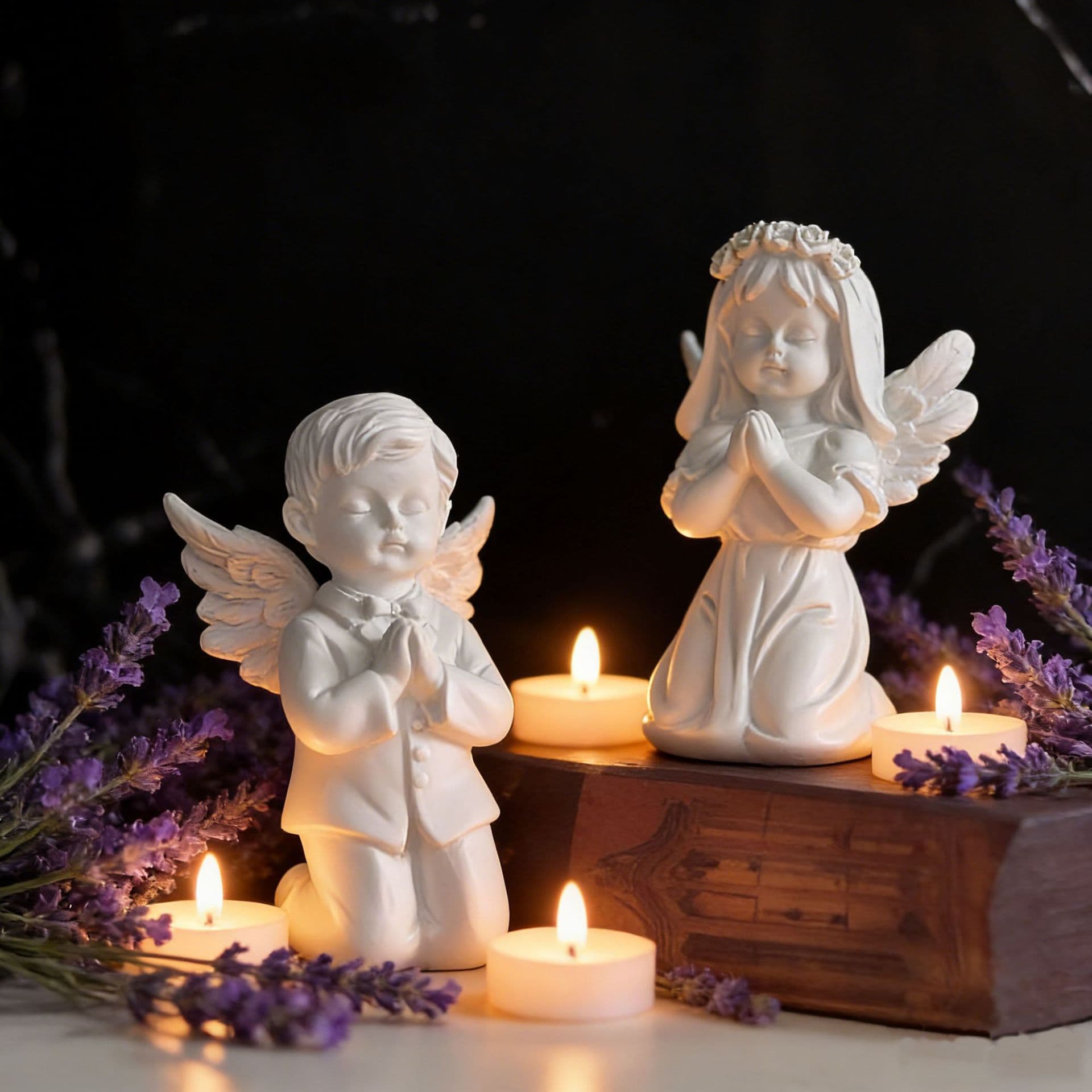 Cross-border Character Ornament Resin Girl Sculpture Desktop Small Decoration Angel Cute European Vintage Dreamy