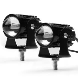 Waterproof Mini LED Motorcycle Headlight, Dual-Color Spotlight, 8-80V, Electric Bike Headlamp