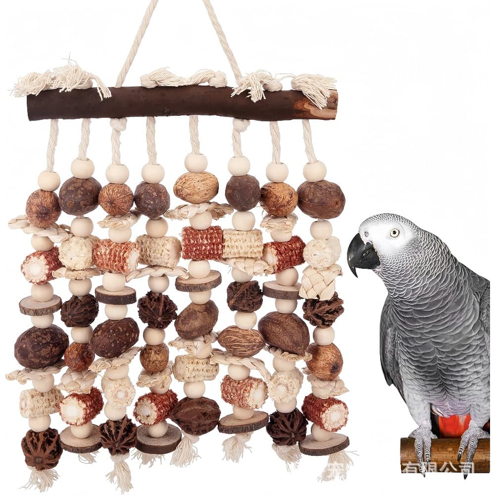 Large Parrot Waterfall Fruit Chewing Toy Bird Supplies Birdcage Accessories Macaw Grey Parrot Bird Toy