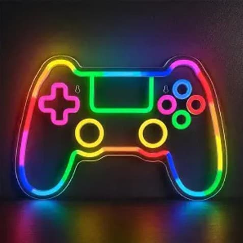 Acrylic Sign Carved Backplate Game Controller Gaming Room Atmosphere Decorative Light USB Powered