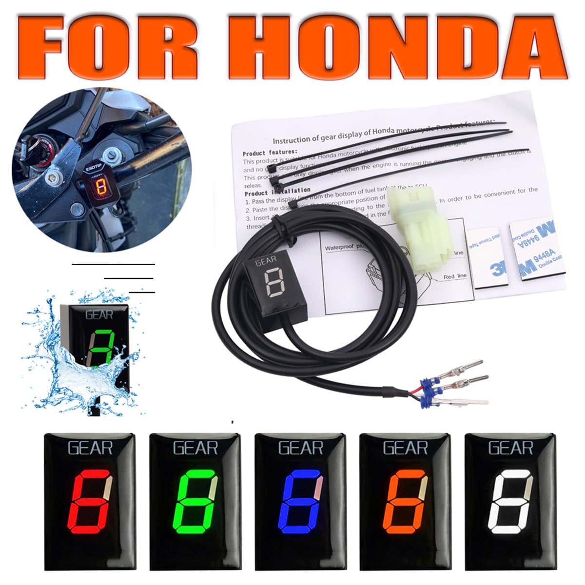 Compatible with Honda motorcycle LED gear display LCD digital gear indicator CBR1000RR