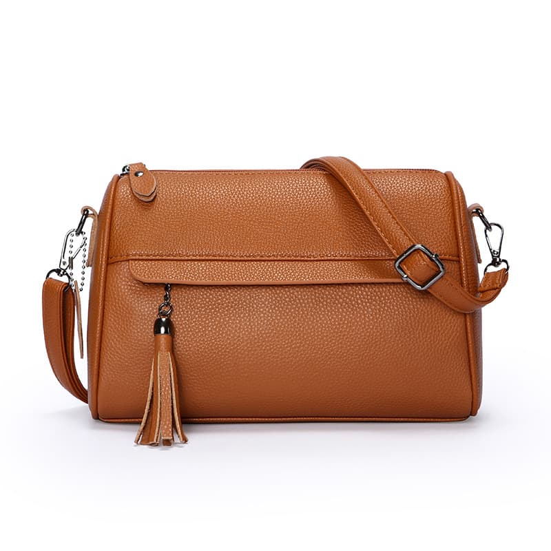 Customized first-layer cowhide crossbody bag for women 2025 new niche versatile single shoulder small square bag commuter bag genuine leather women's bag