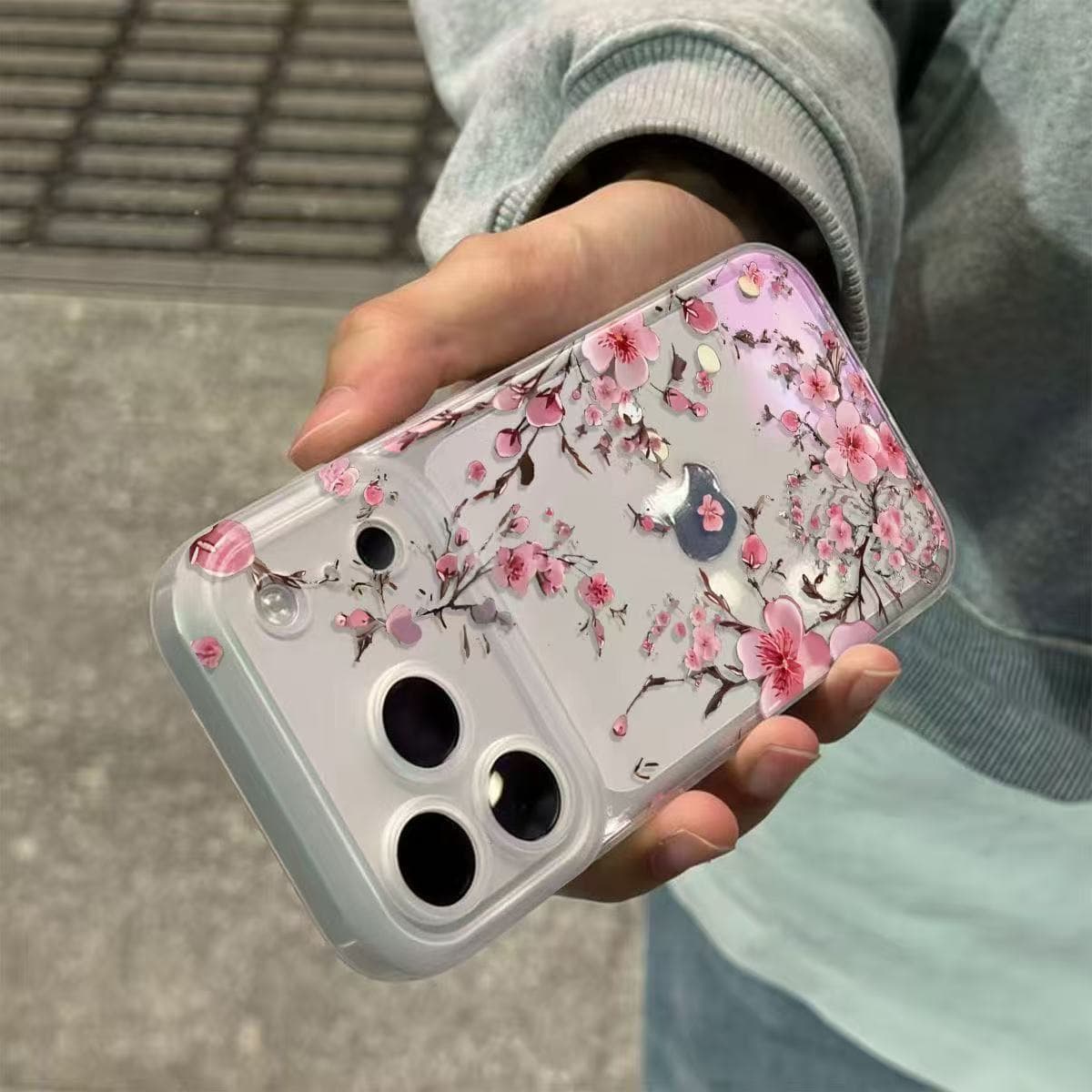 Ancient style peach blossom suitable for iPhone17Promax mobile phone case 16plus camera button one 13 matte 15 new