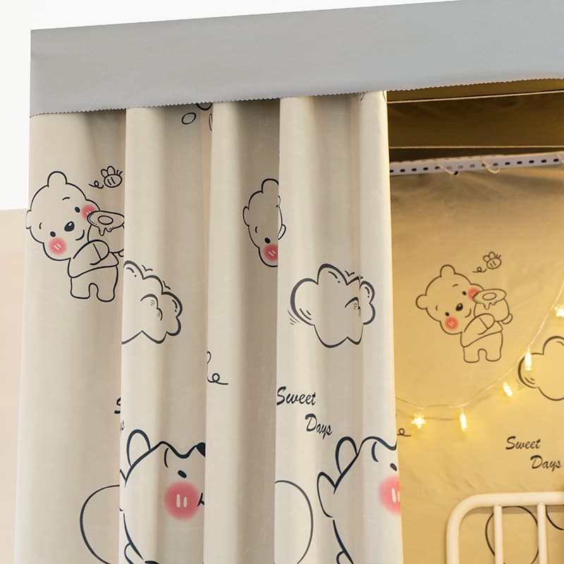University Dormitory Bed Curtain, Strong Full Blackout, Thick Upper Bunk, Lower Bunk Curtain, Cartoon Privacy Curtain, Full Enclosure Bed Canopy