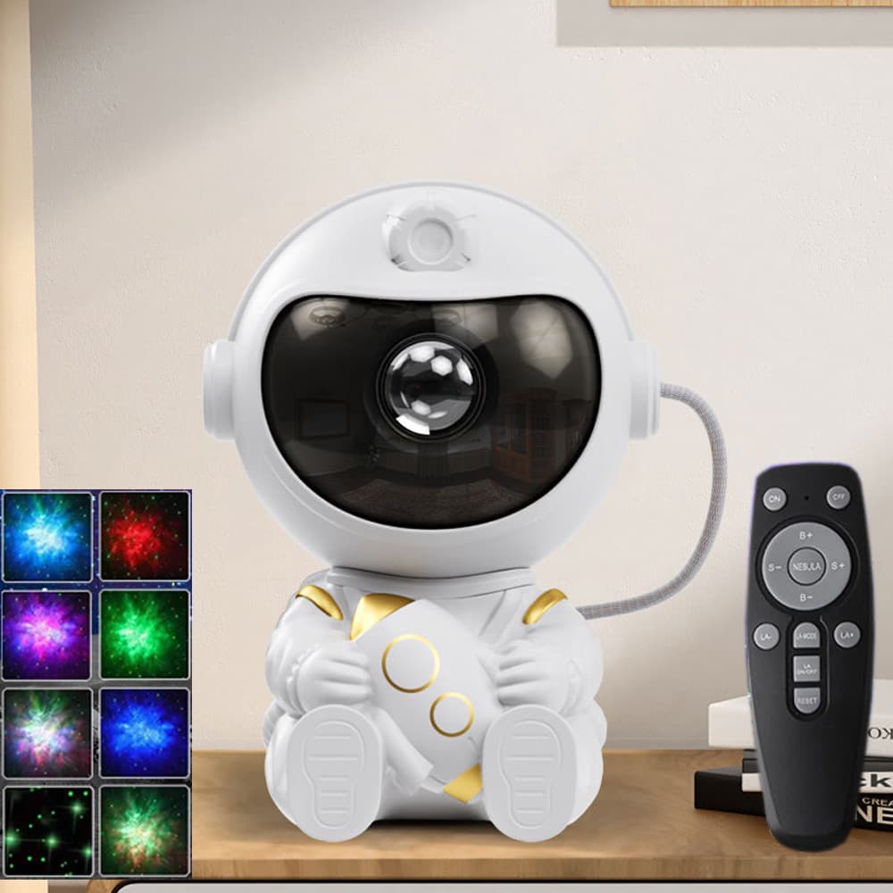 Space Shuttle Rocket Astronaut Starry Sky Lamp Projector Lamp Atmosphere Astronaut Projector Night Light Bedroom Ornament