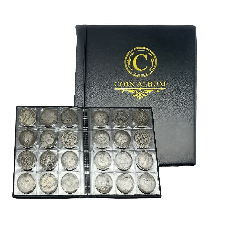 Cross-border best-selling coin collection book 120 square storage book coin clip coin book collection box
