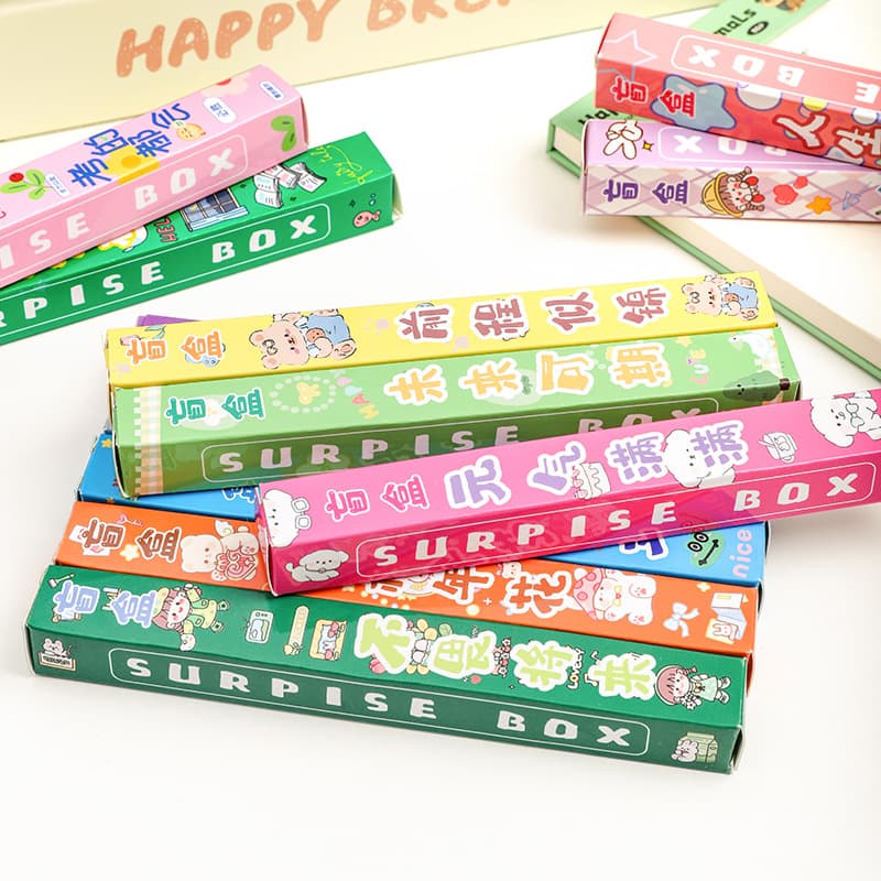 Cartoon blind box carving knife pen hybrid stationery blind box press utility knife quick-drying student pocket utility knife stationery