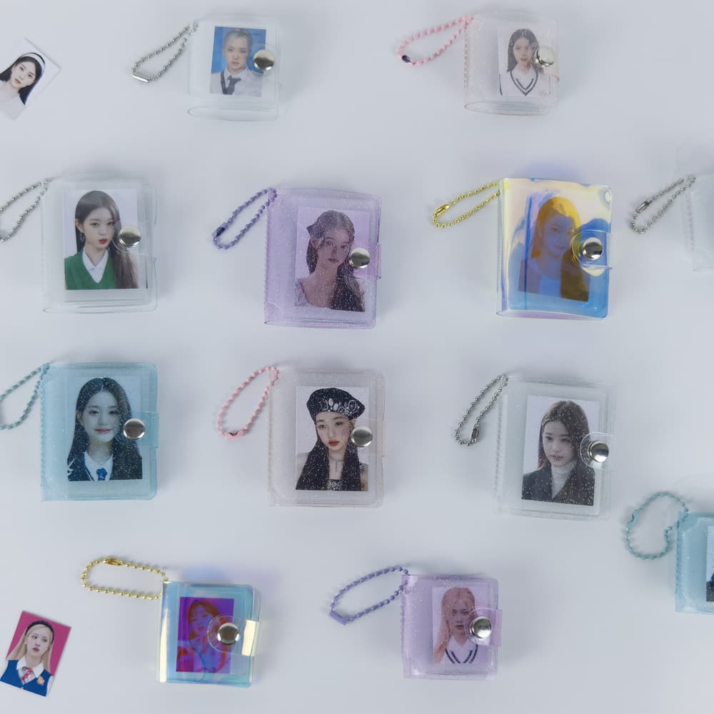 Mini Keychain Photo Album Creative Storage for Passport Visa Photos 1 Inch 2 Inch Big Head Sticker Album PVC Material