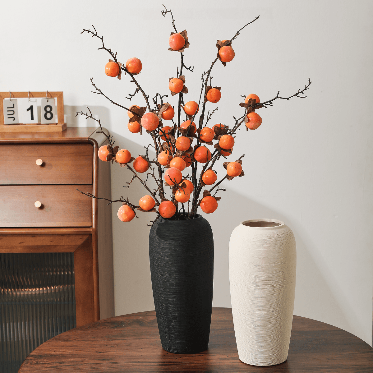 Retro Artistic Ceramic Vase Living Room Hydroponic Flower Arrangement, Coarse Pottery Minimalist Light Luxury Wabi-Sabi Style Decorative Ornament