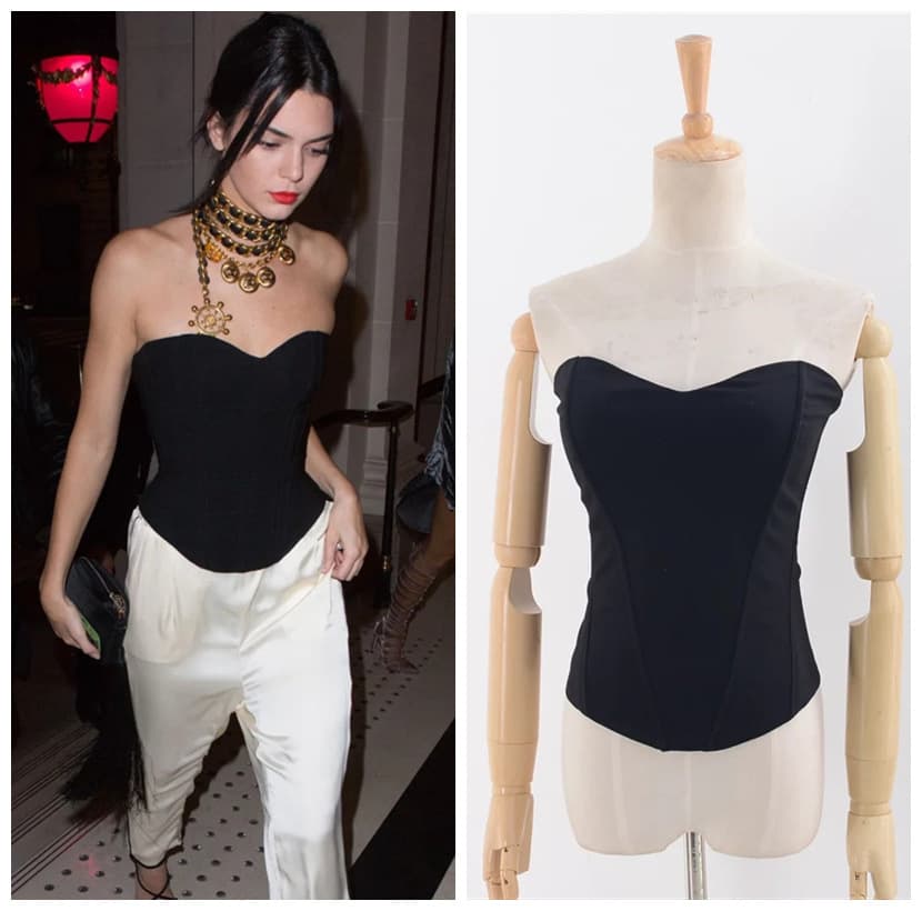 European and American style trendy fitted corset bustier top with boning, sexy strapless off-shoulder black base layer for women