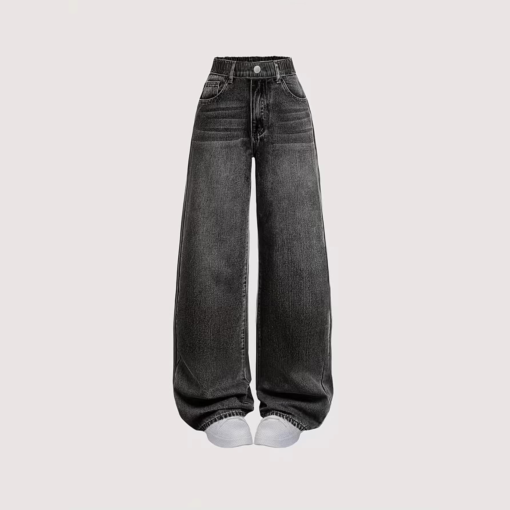 Cross-border Amazon Wish standalone site teen girls' jeans new style loose straight-leg casual pants
