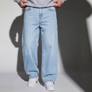 Men's Loose Straight Jeans Vintage American Mid-Rise Relaxed Straight Jeans