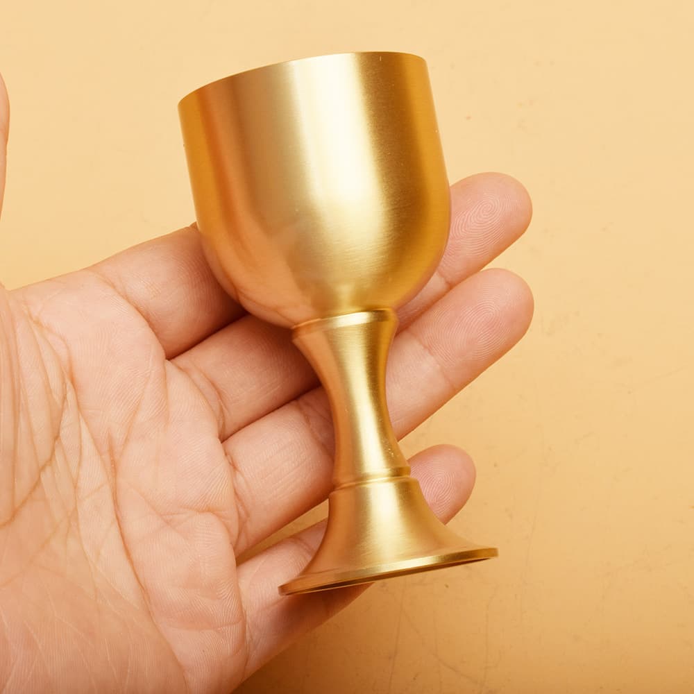 Brass Wine Glass Goblet Craft Decoration Baifu Cup Water Cup Holy Water Cup Liquor Cup Tea Cup