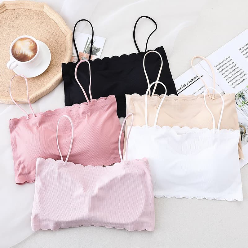 Export Seamless Camisole Bra for Women with Built-in Pads, Anti-Exposure, Thin Backless Wrap Bra