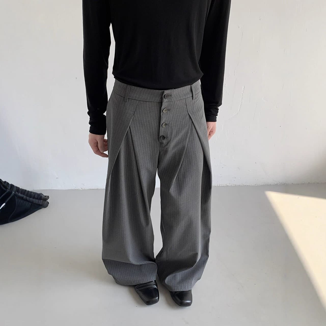 Vintage Pleated Stripe Trousers for Men and Women, Spring and Autumn Retro Streetwear, Flowing Floor-Length Pants, American Loose Casual Pants