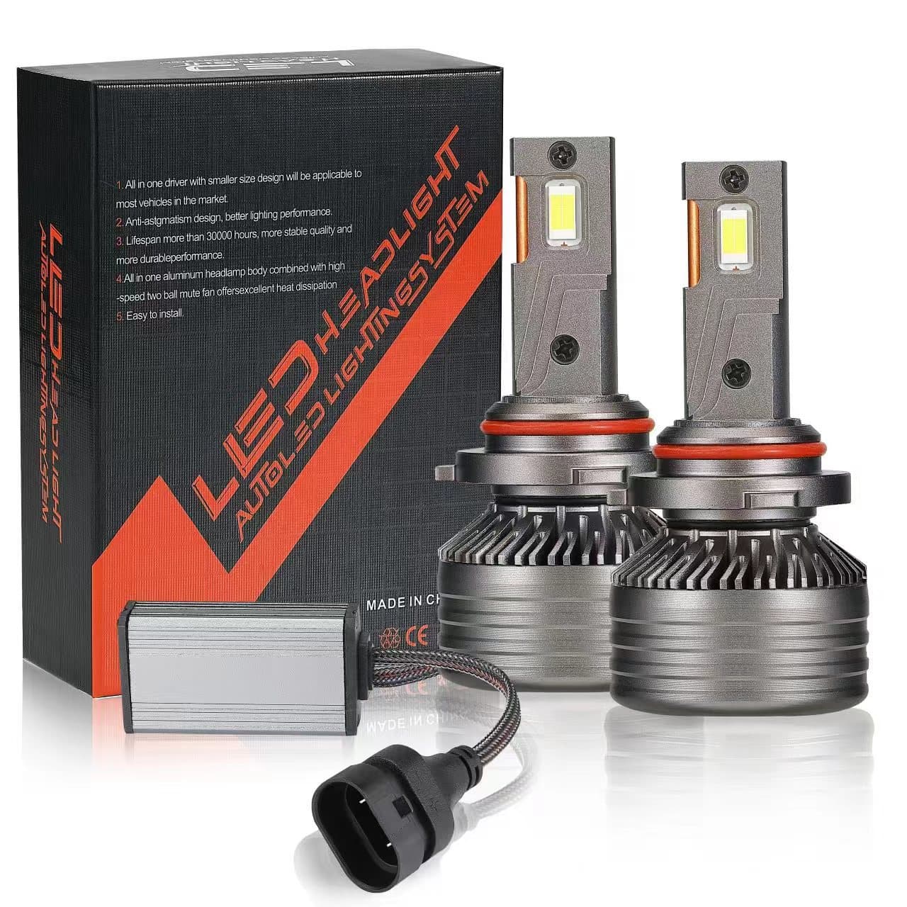 VX40 Dual Copper Tube High Power Super Bright Focused Car LED Headlight H4 H1 H7 Headlight Factory Direct Drop Shipping