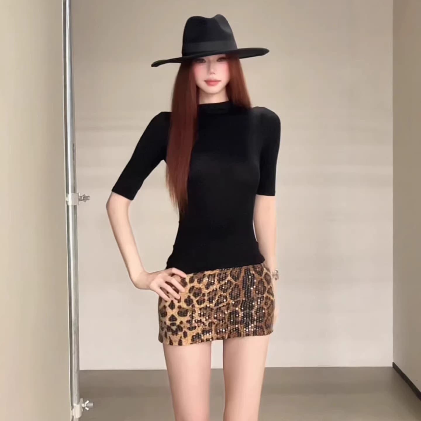 ZY69 Leopard Print Unique Age-Defying Skirt Old Money Style Relaxed Women's Clothing Dopamine Fashion Short Skirt