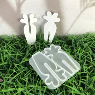 X1428 Carrot Puzzle Figurine Desktop Decoration Cement Plaster Mold DIY Silicone Mold